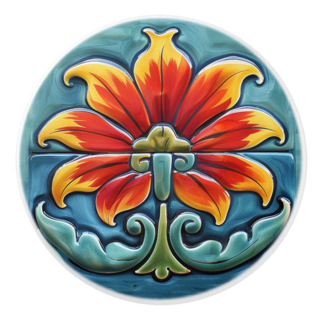 Bouton De Porte En Céramique Talavera (Devant)