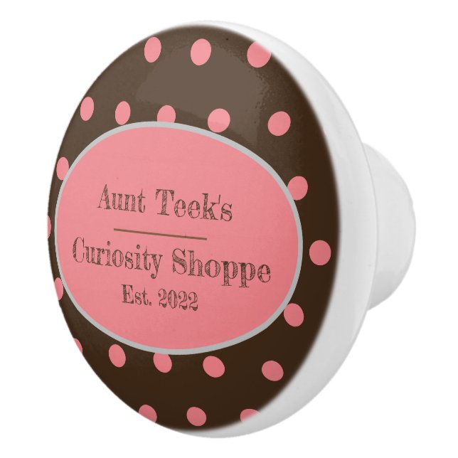 Bouton De Porte En Céramique Tante Teek's Curiosity Shoppe Ceramic Knob (Brown) (Droite)