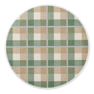 Bouton De Porte En Céramique Tartan