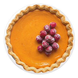 Bouton De Porte En Céramique Tarte à la citrouille avec cranberries sucrées