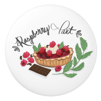 Bouton De Porte En Céramique Tarte aux framboises