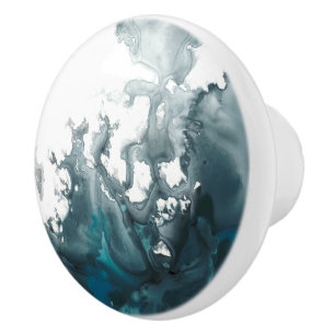 Bouton De Porte En Céramique Tempête d'indigo