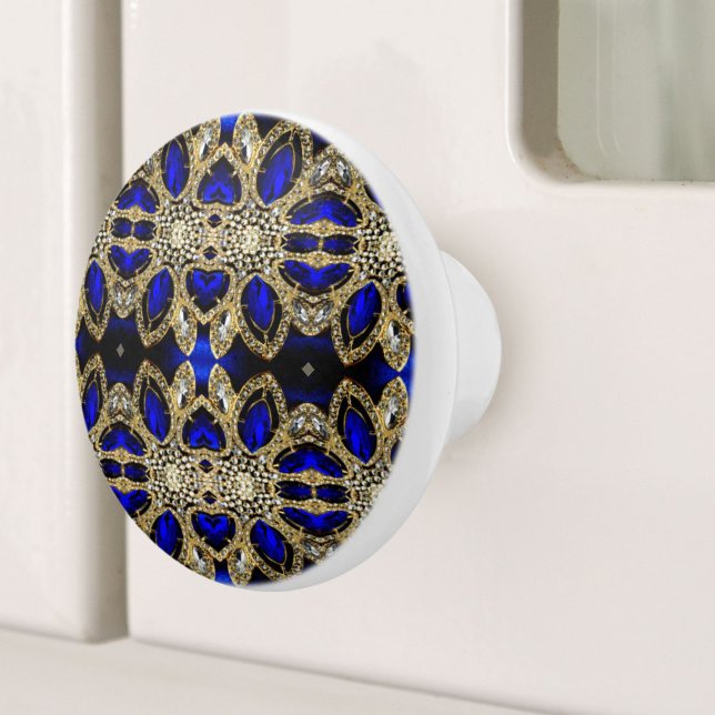 Bouton De Porte En Céramique tendance or turquoise élégant argent bleu profond (trendy stylish turquoise gold silver deep blue ceramic knob)