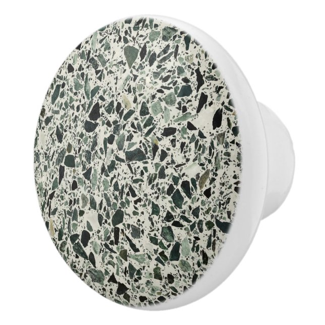 Bouton De Porte En Céramique Terrazzo Vert Moderne (Droite)