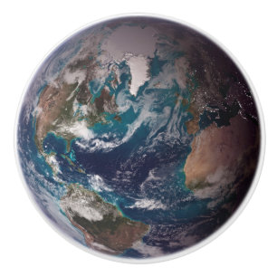 Bouton De Porte En Céramique Terre de marbre bleu (hémisphère occidental)