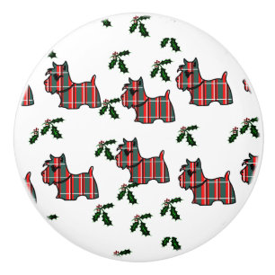 Bouton De Porte En Céramique Terrier écossais