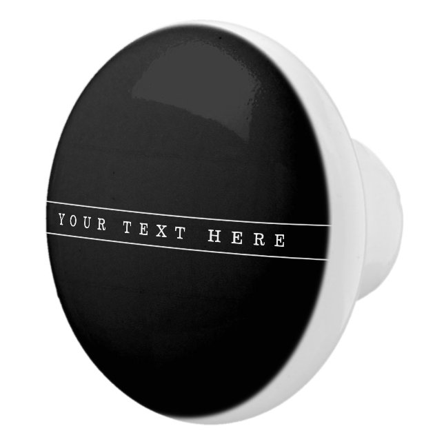 Bouton De Porte En Céramique Texte Simple Et Bandes Minces (Droite)