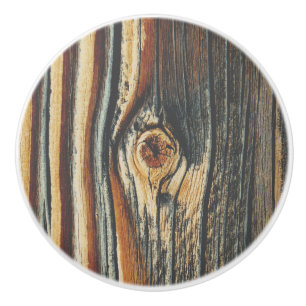 Bouton De Porte En Céramique Texture du noeud du grain de bois