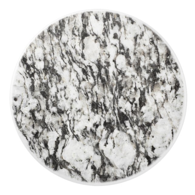 Bouton De Porte En Céramique Texture granitique| Arrière - plan de marbre en no (Devant)