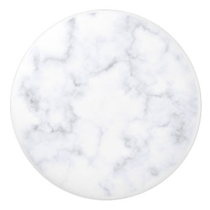 Bouton De Porte En Céramique Texture Marbre blanc