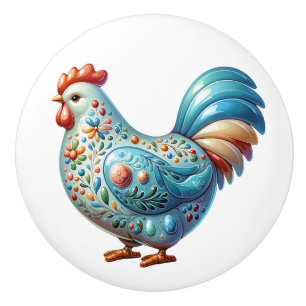 Bouton De Porte En Céramique Thème de poulet en céramique