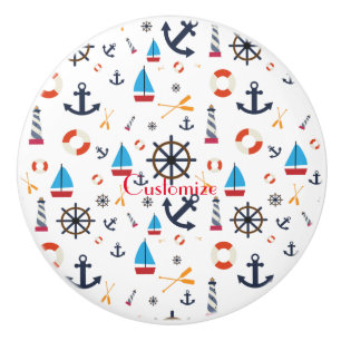 Bouton De Porte En Céramique Thème nautique Thunder_Cove