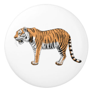 Bouton De Porte En Céramique Tigre