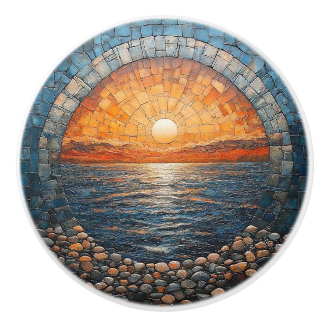 Bouton De Porte En Céramique Tilework Sunset Ocean Beach House (Devant)