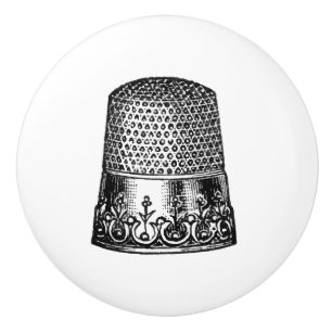 Bouton De Porte En Céramique Tirage en céramique - Thème de couture Vintage, Th