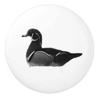 Bouton De Porte En Céramique Tirelire en céramique de canard branchu mâle