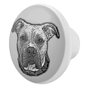 Bouton De Porte En Céramique Tiret de tiroir en céramique pour chien de Pitbul