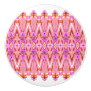 Bouton De Porte En Céramique Tiroir à motif rose