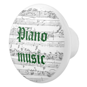 Bouton De Porte En Céramique Tiroir céramique vert musique de piano