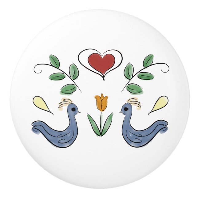 Bouton De Porte En Céramique Tiroir d'amour néerlandais (Devant)