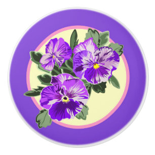 Bouton De Porte En Céramique Tiroir en céramique vintage Pansy