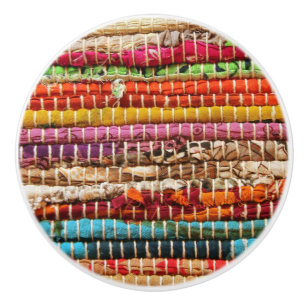 Bouton De Porte En Céramique Tissu rayé Tissu corde tissé tissé naturel