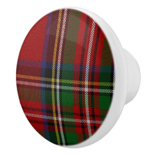 Bouton De Porte En Céramique Tissu Tartan Royal Stewart Tartan Plaid Pull