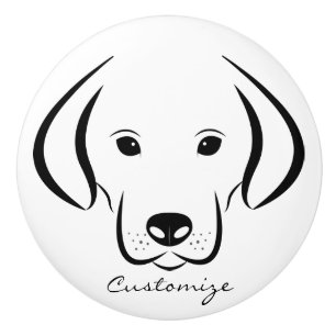 Bouton De Porte En Céramique Tonnerre_Cove à la belle face de chiot