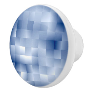 Bouton De Porte En Céramique Tons bleus rêveurs dans un motif carré