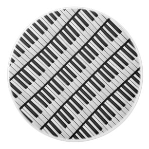 Bouton De Porte En Céramique Touches de piano noir et blanc