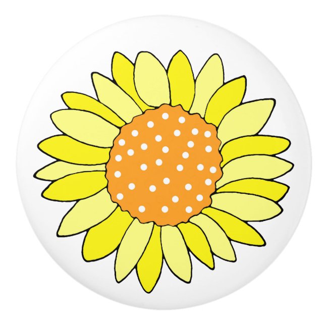 Bouton De Porte En Céramique Tournesol à main (Devant)
