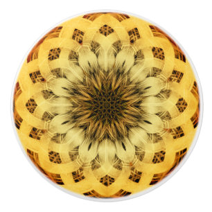 Bouton De Porte En Céramique Tournesol abstrait