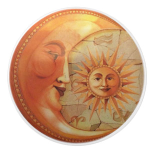 Bouton De Porte En Céramique Tractions de porte ou de tiroir de visage de Sun