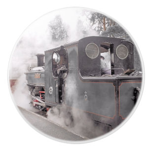 BOUTON DE PORTE EN CÉRAMIQUE TRAIN À VAPEUR