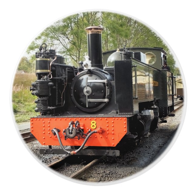 BOUTON DE PORTE EN CÉRAMIQUE TRAINS À VAPEUR (Devant)