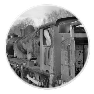 BOUTON DE PORTE EN CÉRAMIQUE TRAINS À VAPEUR
