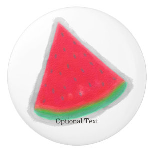 Bouton De Porte En Céramique Tranche de pastèque aquarelle de fruit personnalis