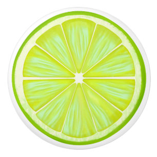 Bouton De Porte En Céramique Tranches de citron vert de la côte amalfitaine