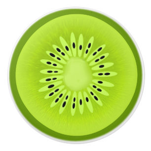 Bouton De Porte En Céramique Tranches de fruits stylisées Kiwi