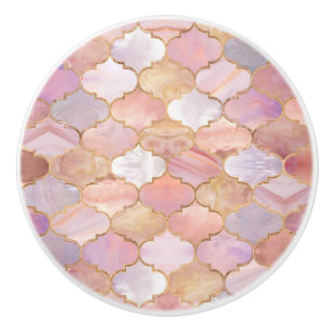 Bouton De Porte En Céramique Trellis marocain Pastel Textes minéraux