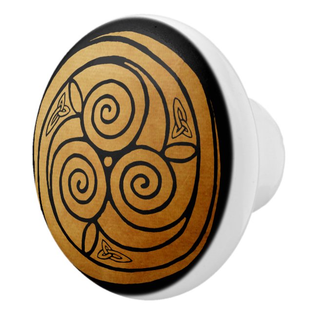 Bouton De Porte En Céramique Triple Celtic Knot Swirl Mandala (Droite)