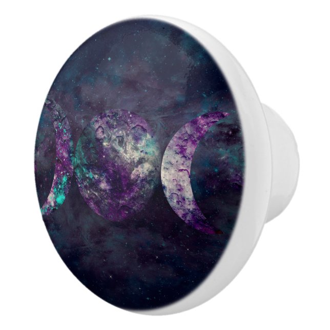 Bouton De Porte En Céramique Triple Déesse Luna Univers de la Lune (Droite)