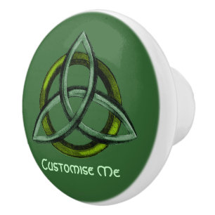 Bouton De Porte En Céramique Triquetra (vert)