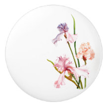 Trois Pastel Irises en céramique tire