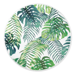 Bouton De Porte En Céramique Tropical Jungle Feuille Ceramic Knob