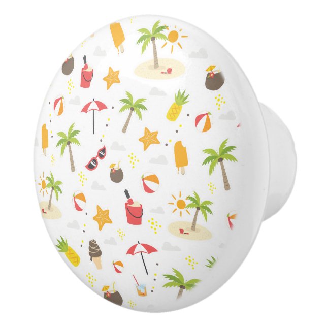 Bouton De Porte En Céramique Tropical Summer Beach Vacances Motif Design (Droite)