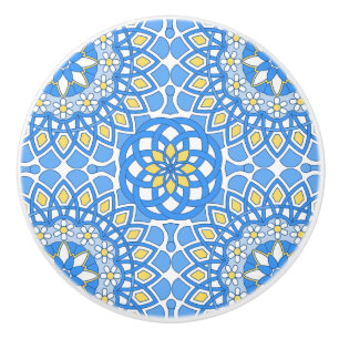 Bouton De Porte En Céramique Tuile bleue portugaise