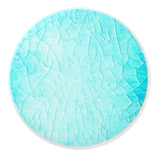 Bouton De Porte En Céramique Turquoise de l'étang congelé  (Devant)