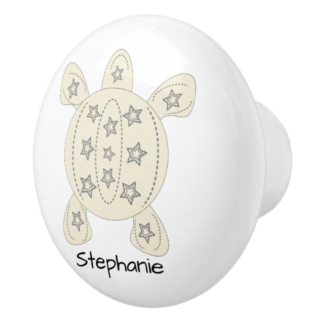 Bouton De Porte En Céramique Turtle Design Personalised (Droite)