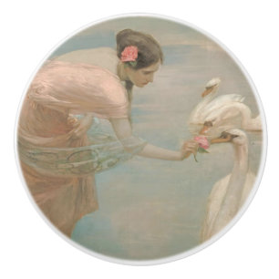 Bouton De Porte En Céramique Un matin d'été par Rupert Bunny (1897)